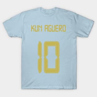 Kun Aguero Man City 10 gold shirt T-Shirt